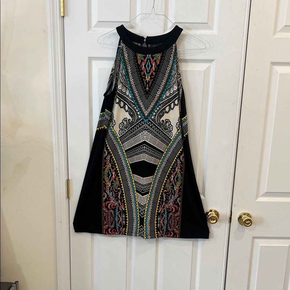 Apt. 9 Black Multicolor Patterned Dress